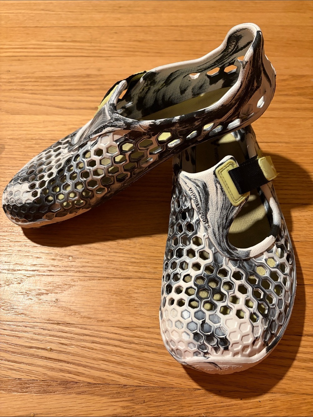 Vivo Barefoot Kids Honeycomb Water Shoes - Black, White & Lime
